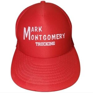 Speedway Vtg 80s Mark Montgomery Trucking Snapback Trucker Hat Mesh Grandpacore